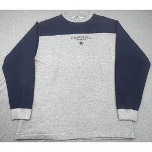 Vintabe Dallas Cowboys Sweatshirt Mens Gray Navy NFL Football 90's Crewneck